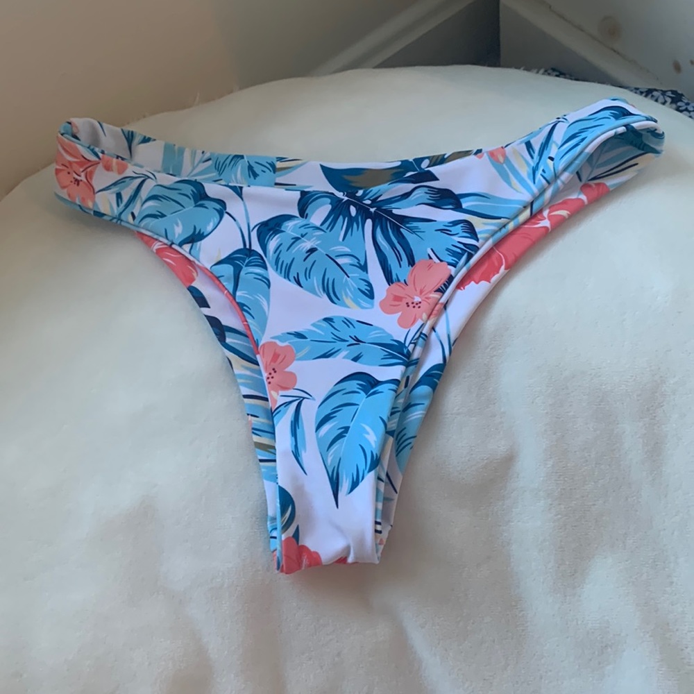 Blue, pink, and white Bikini bottoms